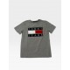 Tommy Jeans Γκρι T-Shirt με Flag Logo