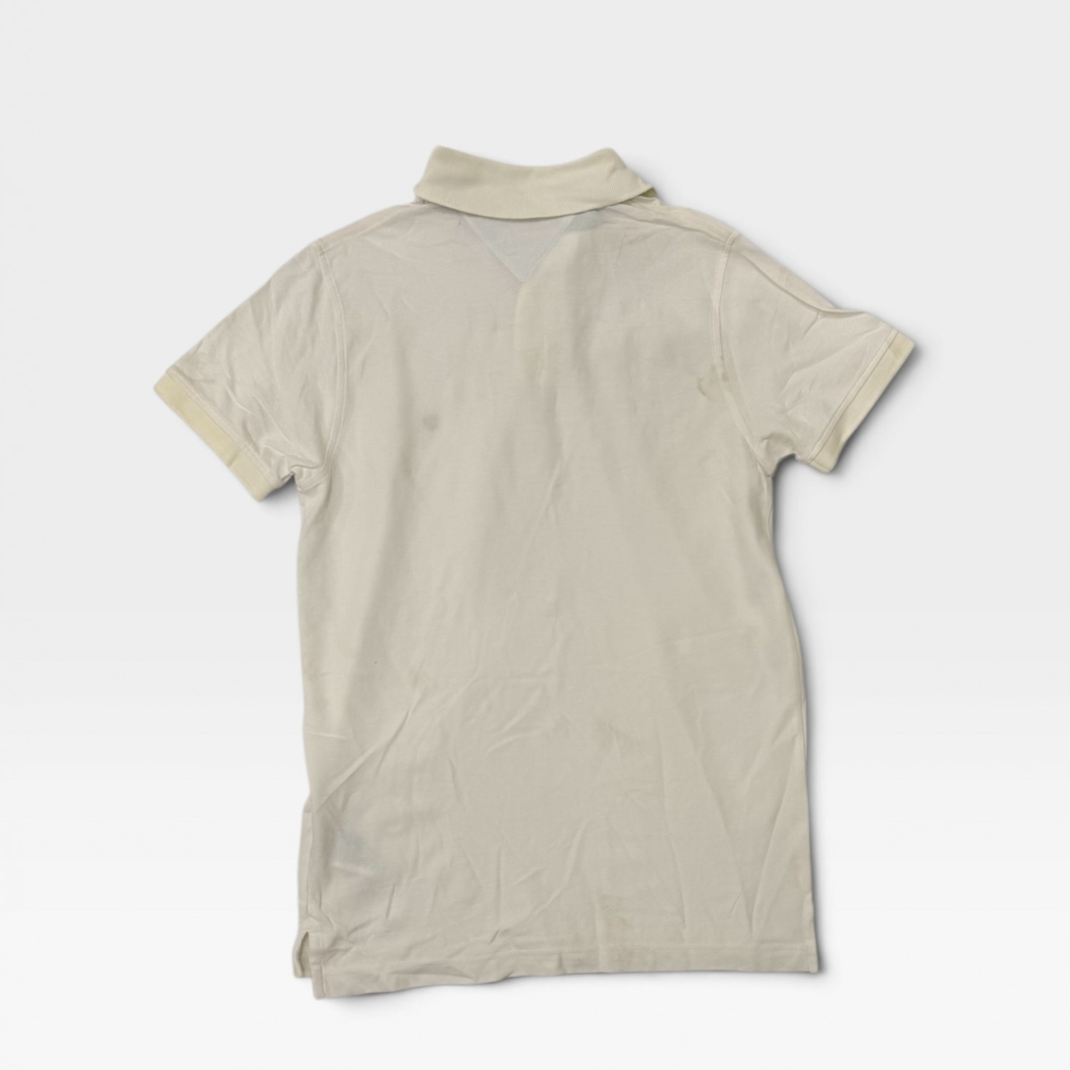 Tommy Hilfiger Polo Μπλούζα Εκρού με Μικρό Logo