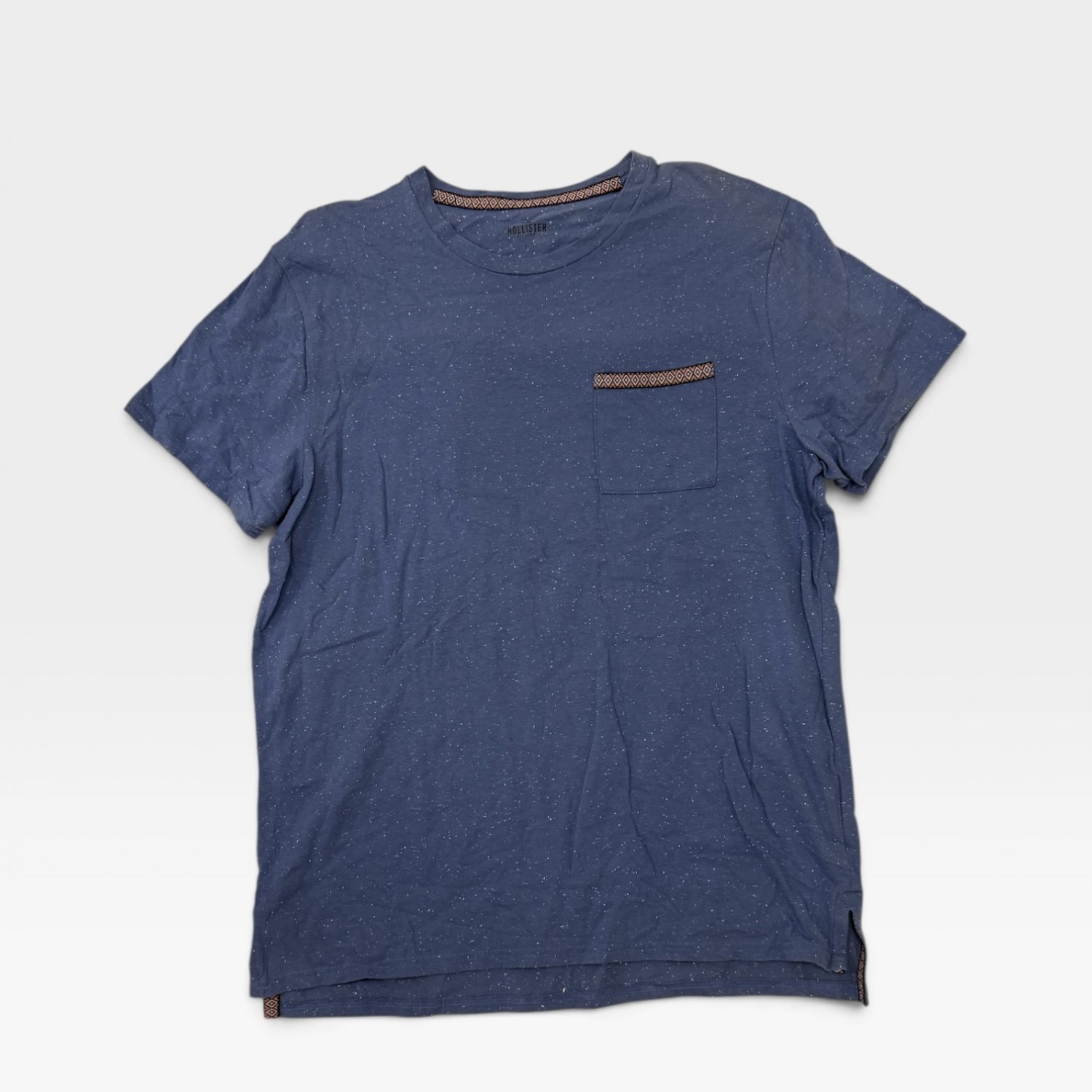 Hollister Blue Speckled T-Shirt με Τσέπη