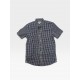 Lacoste Navy Καρό Πουκάμισο Short Sleeve