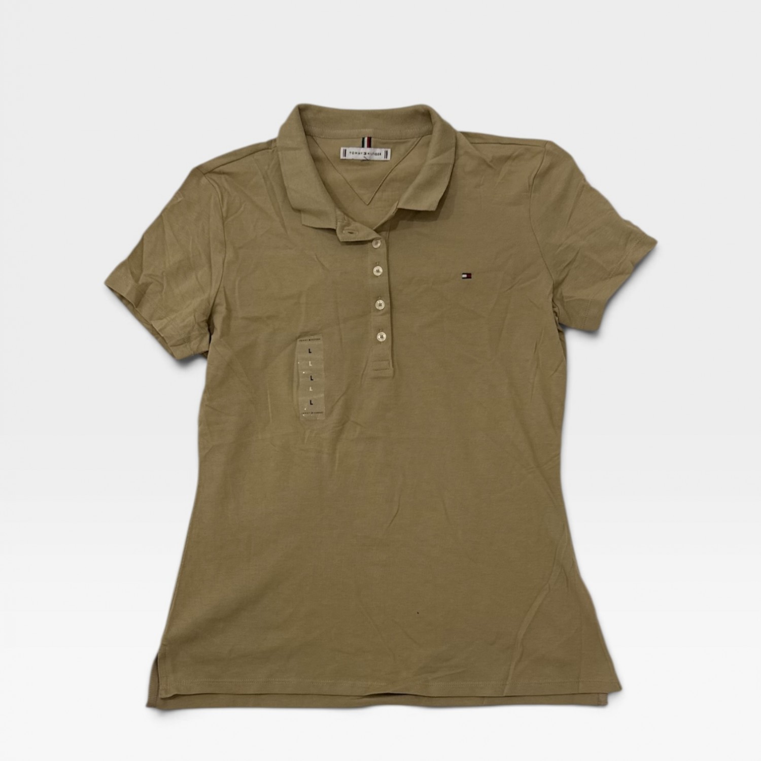 Tommy Hilfiger Γυναικείο Polo Μπλουζάκι Χακί