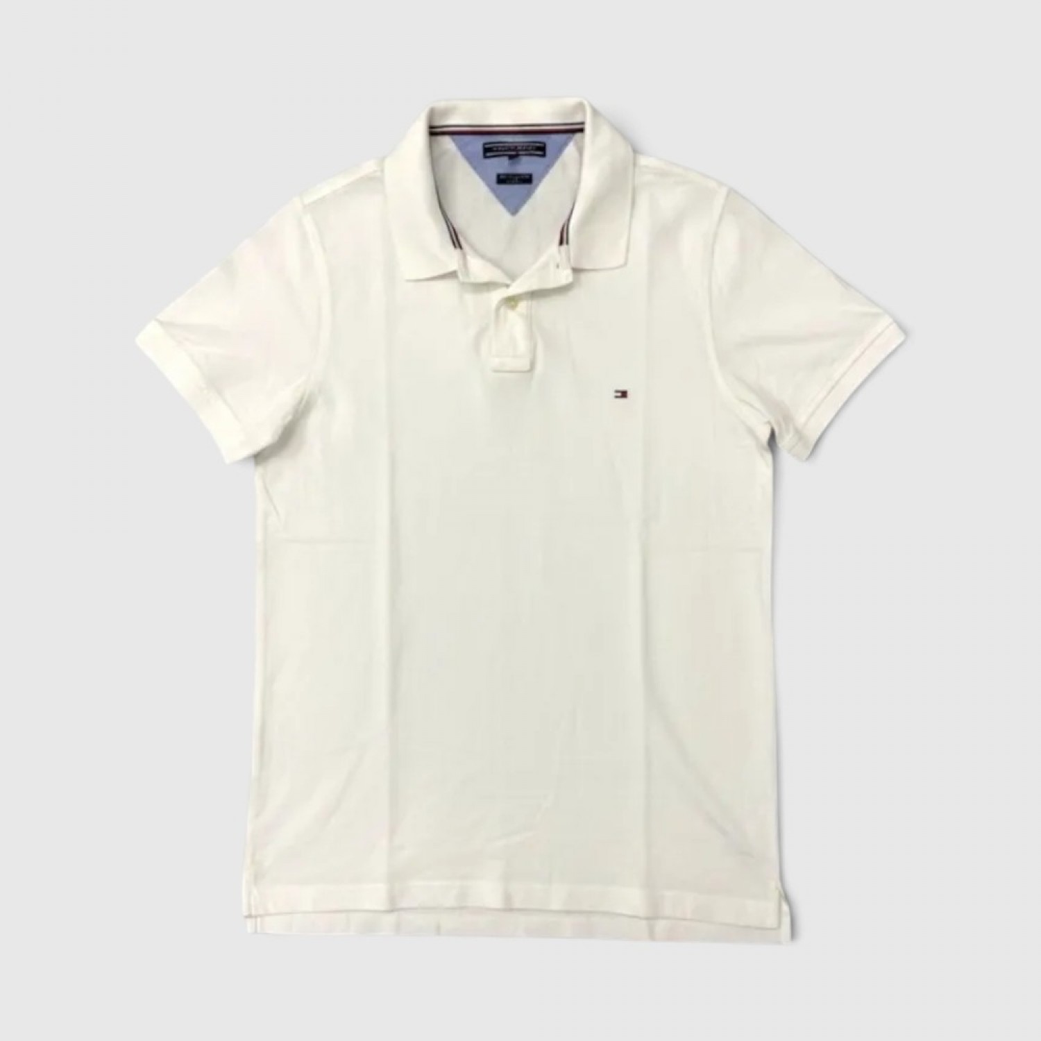 Tommy Hilfiger Ανδρική Λευκή Polo Μπλούζα L / Pre-Owned