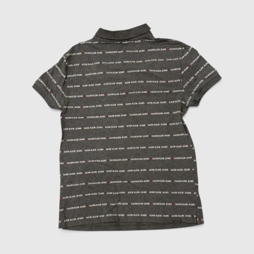 Calvin Klein Jeans Polo Μπλούζα Γκρι με All Over Logo Print / Pre-Owned
