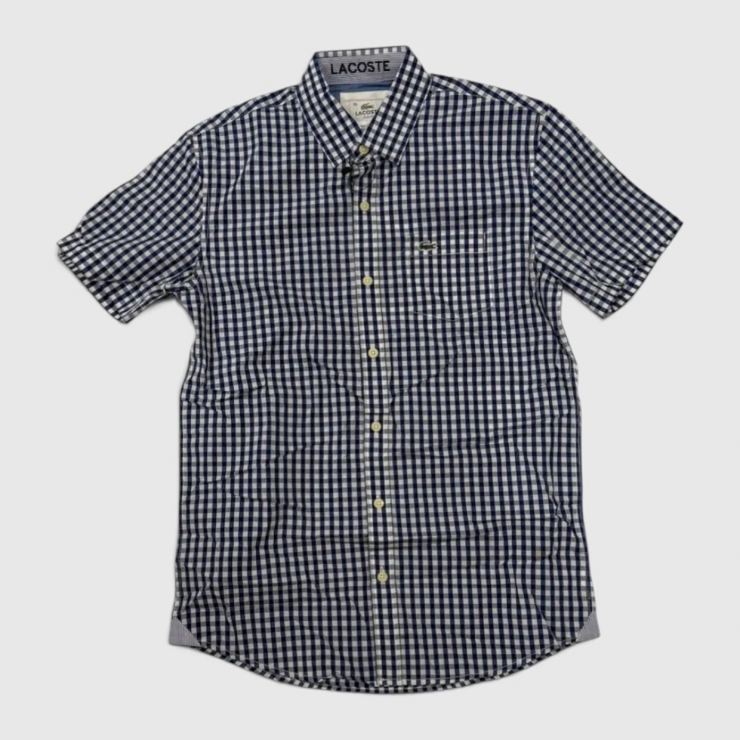 Lacoste Navy Καρό Πουκάμισο Short Sleeve / Pre-Owned