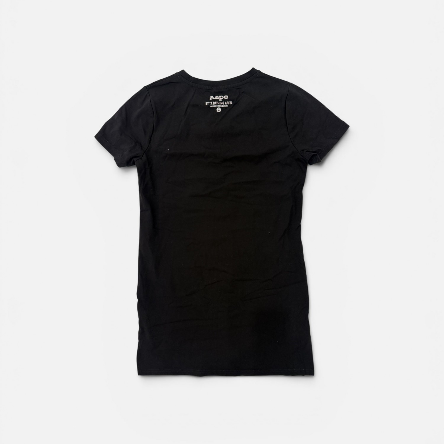 AAPE BY A BATHING APE BLACK T-SHIRT DRESS M
