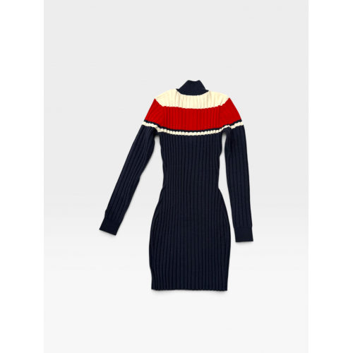 Tommy Hilfiger Γυναικείο Vintage Πλεκτό Φόρεμα Ribbed Navy / Κόκκινο / Λευκό / Pre-Owned