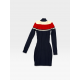 Tommy Hilfiger Γυναικείο Vintage Πλεκτό Φόρεμα Ribbed Navy / Κόκκινο / Λευκό / Pre-Owned
