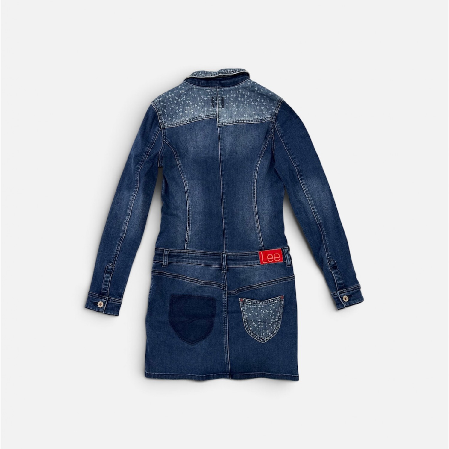 Vintage Lee Denim Mini Φόρεμα με Κουμπιά / Pre-Owned
