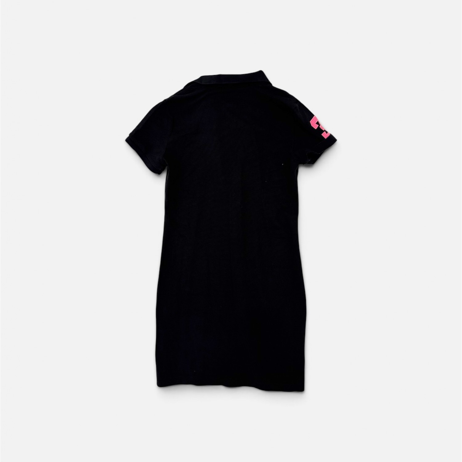 U.S. Polo Assn. Γυναικείο Μαύρο Polo Φόρεμα με Ροζ Big Logo / Pre-Owned