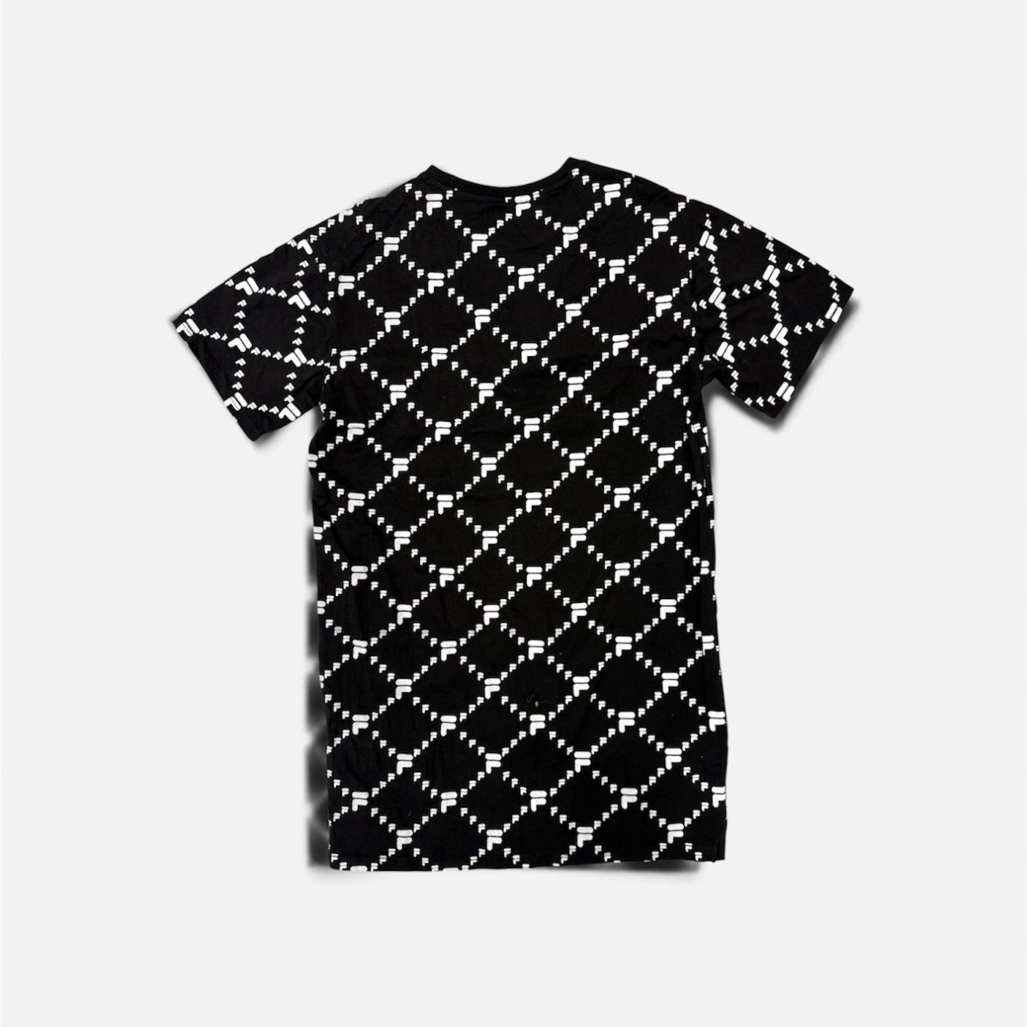 FILA Γυναικείο Μαύρο T-Shirt Φόρεμα με Monogram Print / Pre-Owned
