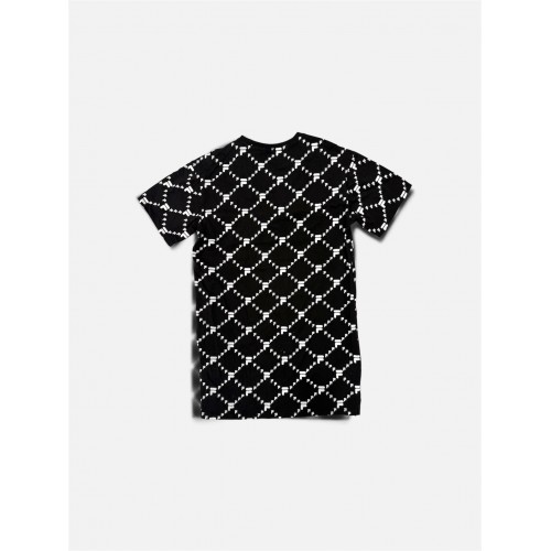 FILA Γυναικείο Μαύρο T-Shirt Φόρεμα με Monogram Print