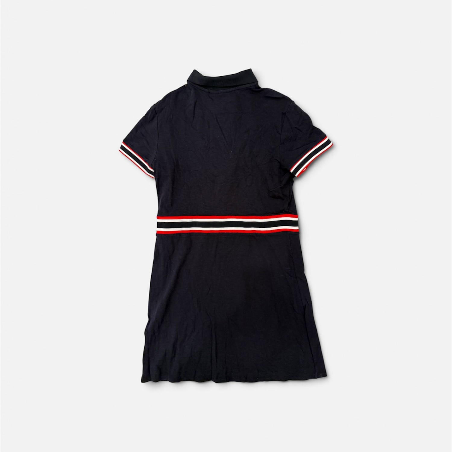 FILA Γυναικείο Μαύρο Polo Φόρεμα με Φερμουάρ και Ριγέ Λεπτομέρειες / Pre-Owned