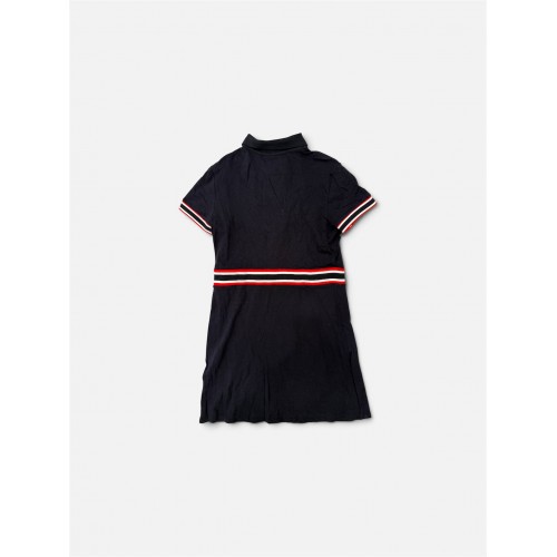 FILA Γυναικείο Μαύρο Polo Φόρεμα με Φερμουάρ και Ριγέ Λεπτομέρειες