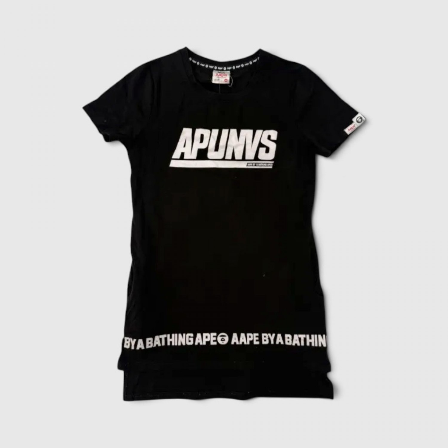 AAPE BY A BATHING APE BLACK T-SHIRT DRESS M / Pre-Owned