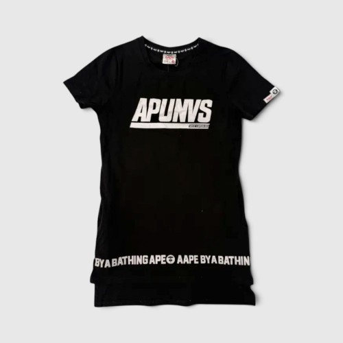AAPE BY A BATHING APE BLACK T-SHIRT DRESS M / Pre-Owned