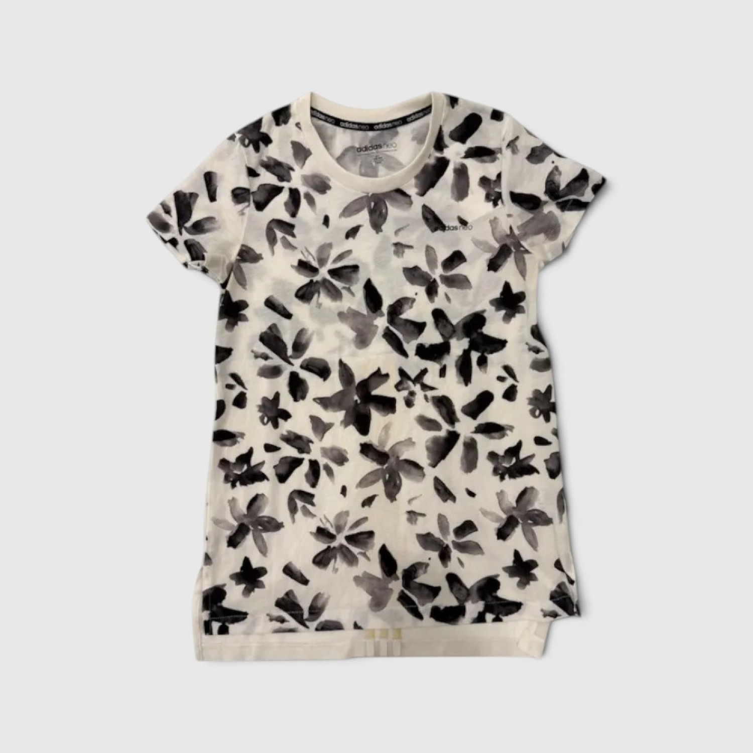 Adidas Neo Floral T-Shirt Φόρεμα Εκρού / Pre-Owned