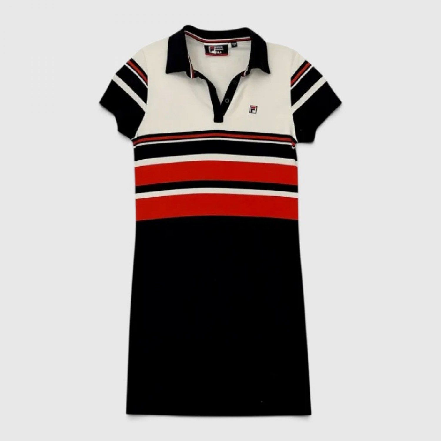 Fila Women Black Red White Polo Dress – Sporty Retro Style / Pre-Owned