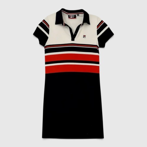 Fila Women Black Red White Polo Dress – Sporty Retro Style / Pre-Owned