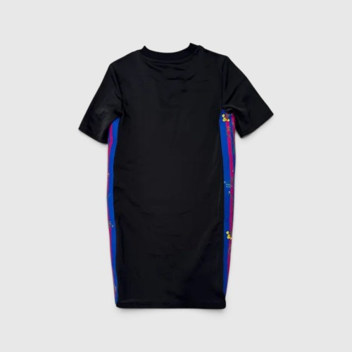 Adidas Originals T-Shirt Φόρεμα με Floral Ρίγες Μαύρο / Pre-Owned