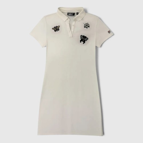 Fila Women Floral Patch Polo Dress – Off White / Pre-Owned