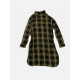 Pepe Jeans Καρό Shirt Dress – Χακί & Μαύρο / Pre-Owned