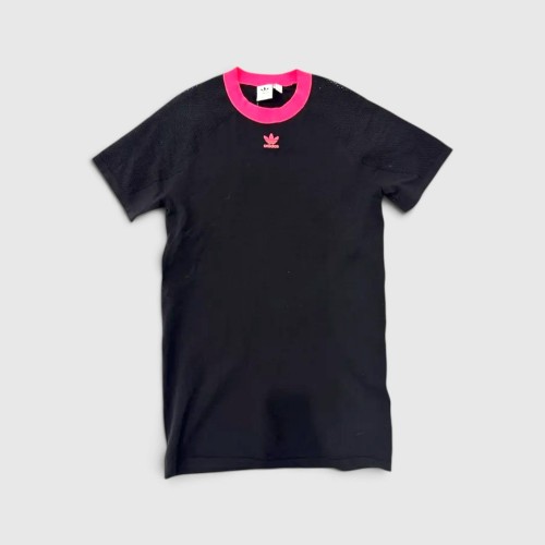 Adidas Originals Mesh T-Shirt Φόρεμα Μαύρο/Φούξια / Pre-Owned