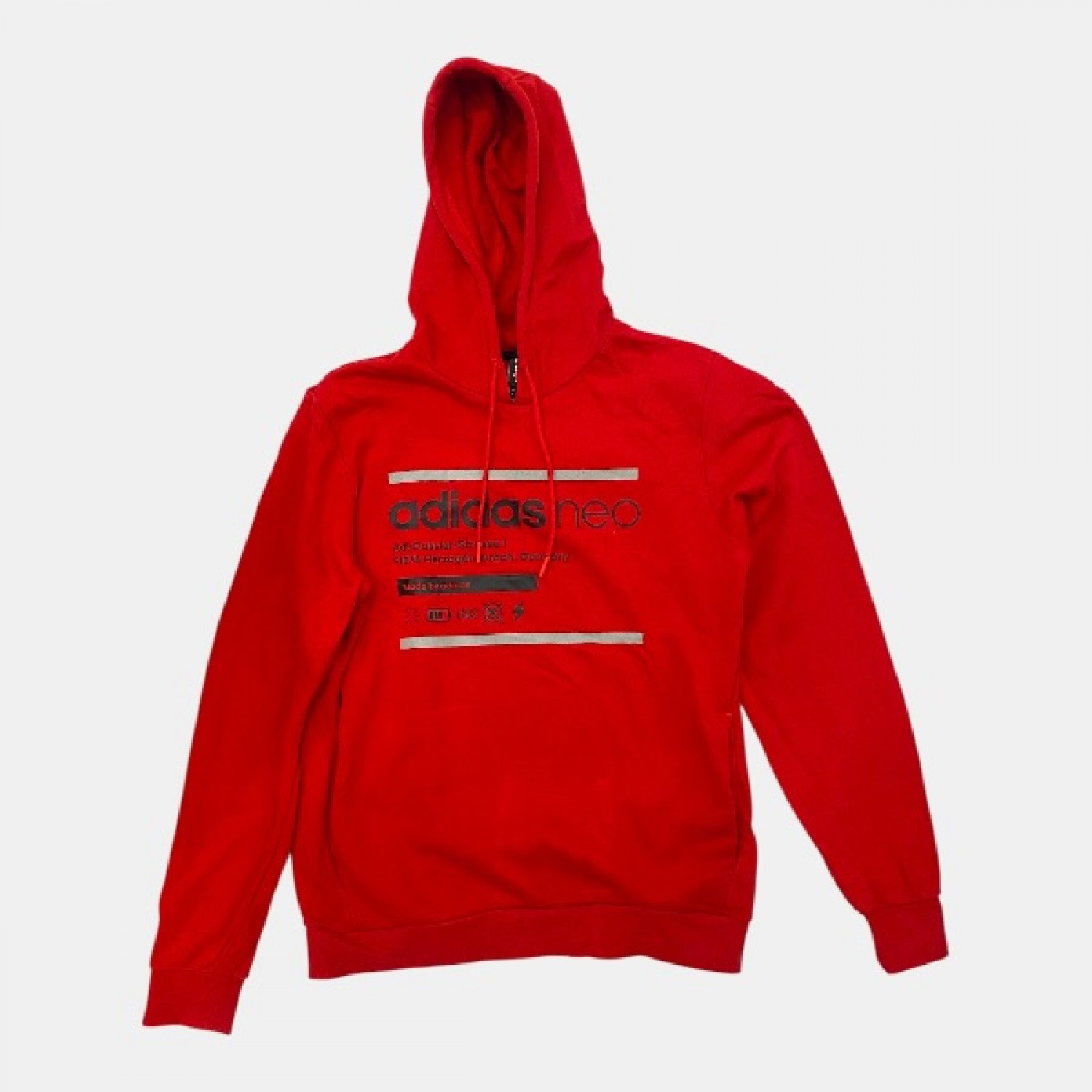 Adidas Neo Ανδρικό Κόκκινο Φούτερ με Κουκούλα / Pre Owned