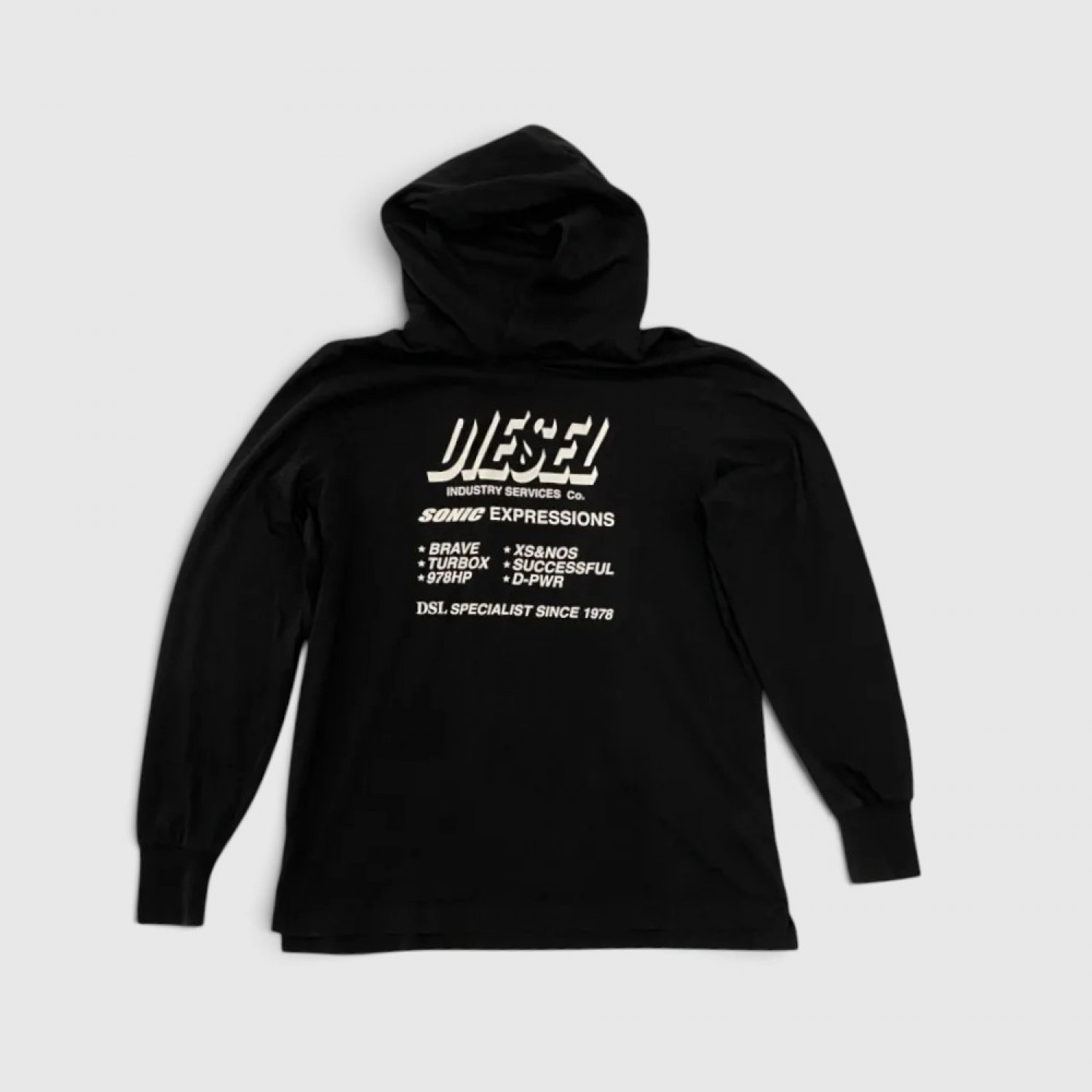 Diesel Graphic Logo Hooded Μπλούζα Μαύρη / Pre-Owned