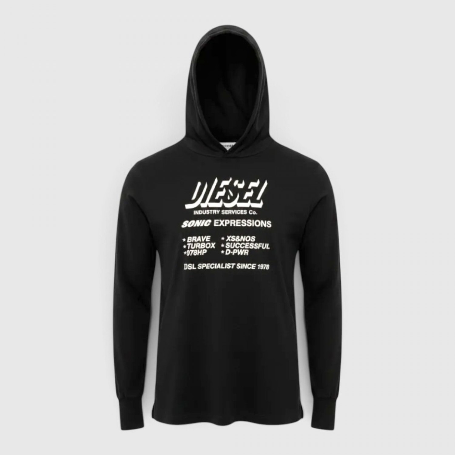 Diesel Graphic Logo Hooded Μπλούζα Μαύρη / Pre-Owned