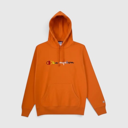 Champion Multicolor Script Logo Hoodie Πορτοκαλί / Pre-Owned