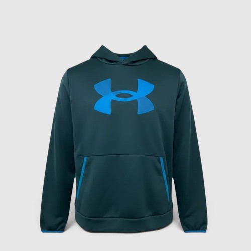 Under Armour Big Logo Performance Hoodie Πετρόλ / Pre-Owned