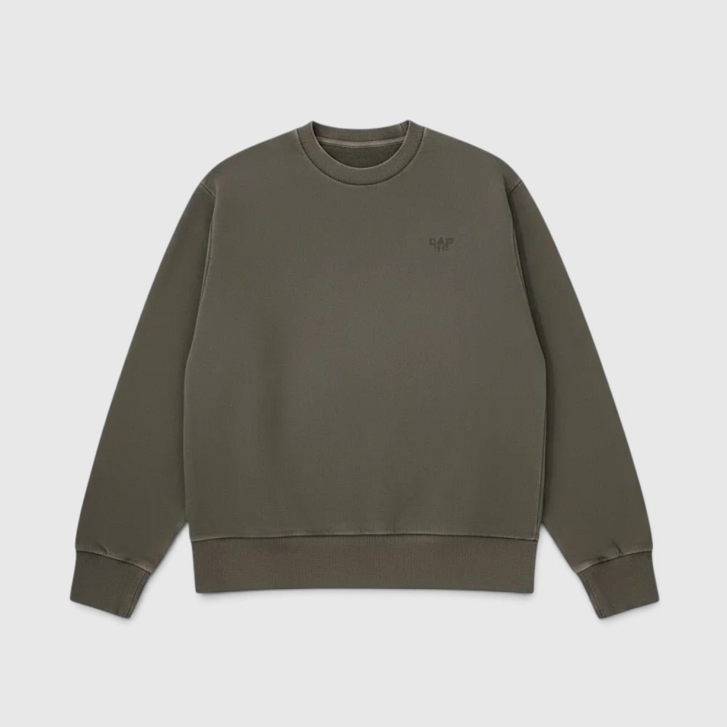 GAP Minimal Logo Crewneck Φούτερ Χακί / Pre-Owned