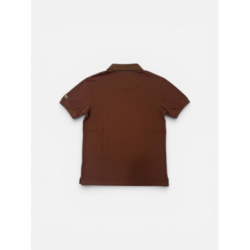Lacoste Καφέ Ανδρική Μπλούζα Polo με Κεντημένο Κροκόδειλο