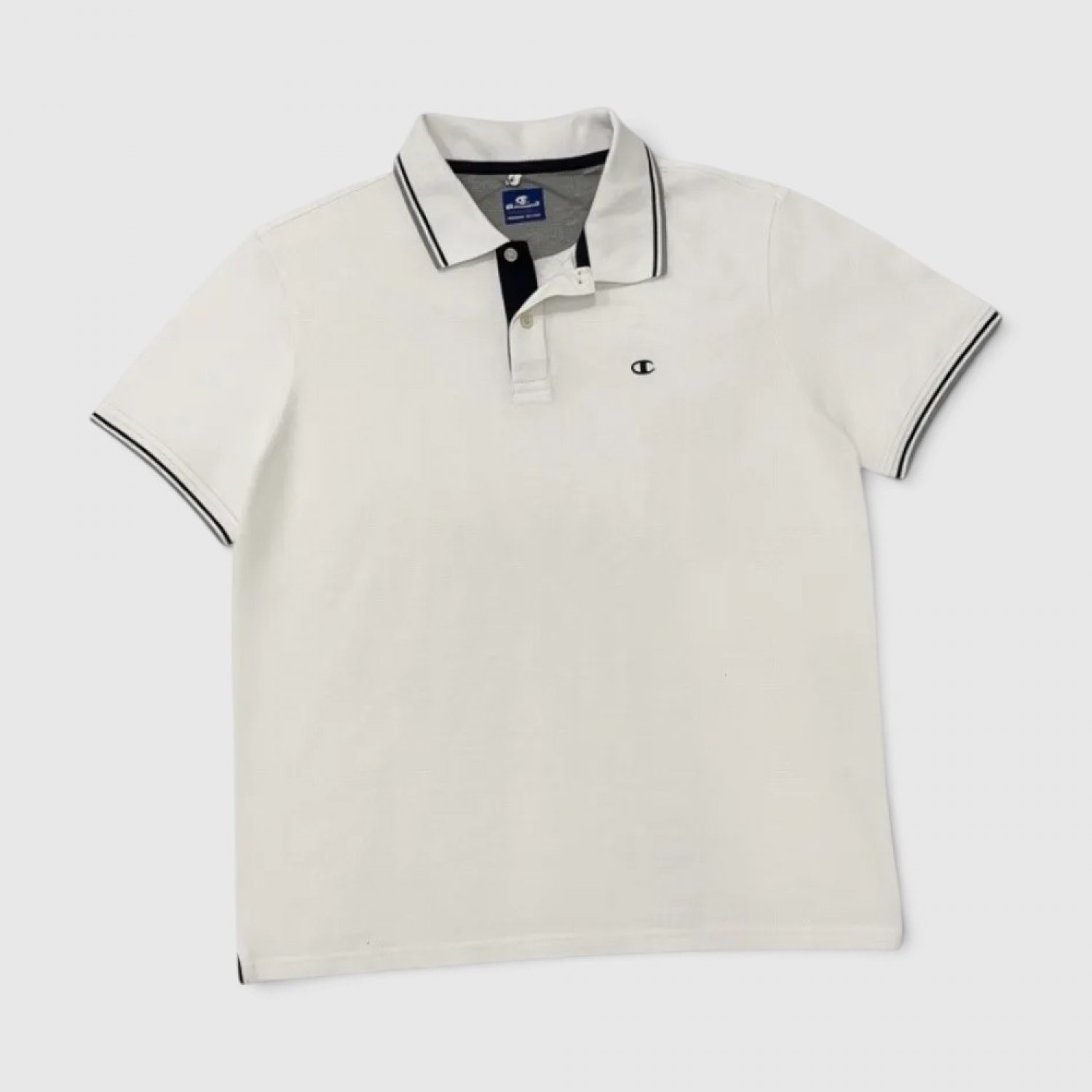 Champion Λευκό Piqué Polo Shirt – Ανδρικό / Pre-Owned