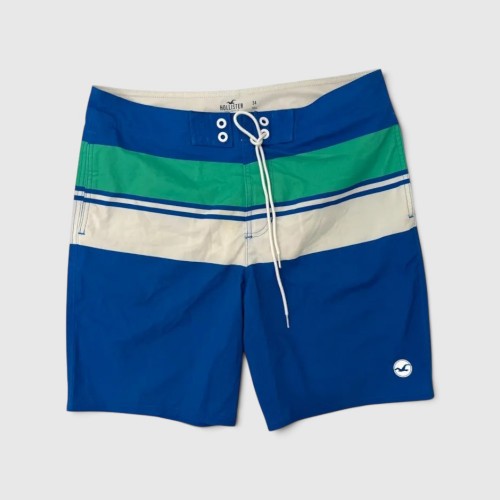 Hollister Ανδρικό Μαγιό Βερμούδα Μπλε–Πράσινο Ριγέ / Pre-Owned