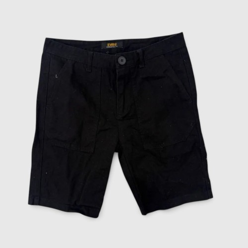 Evisu Μαύρη Denim Βερμούδα με Λευκό Gull Print / Pre-Owned