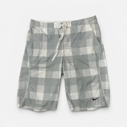 Nike Γκρι Καρό Ανδρική Βερμούδα Μαγιό M / Pre-Owned