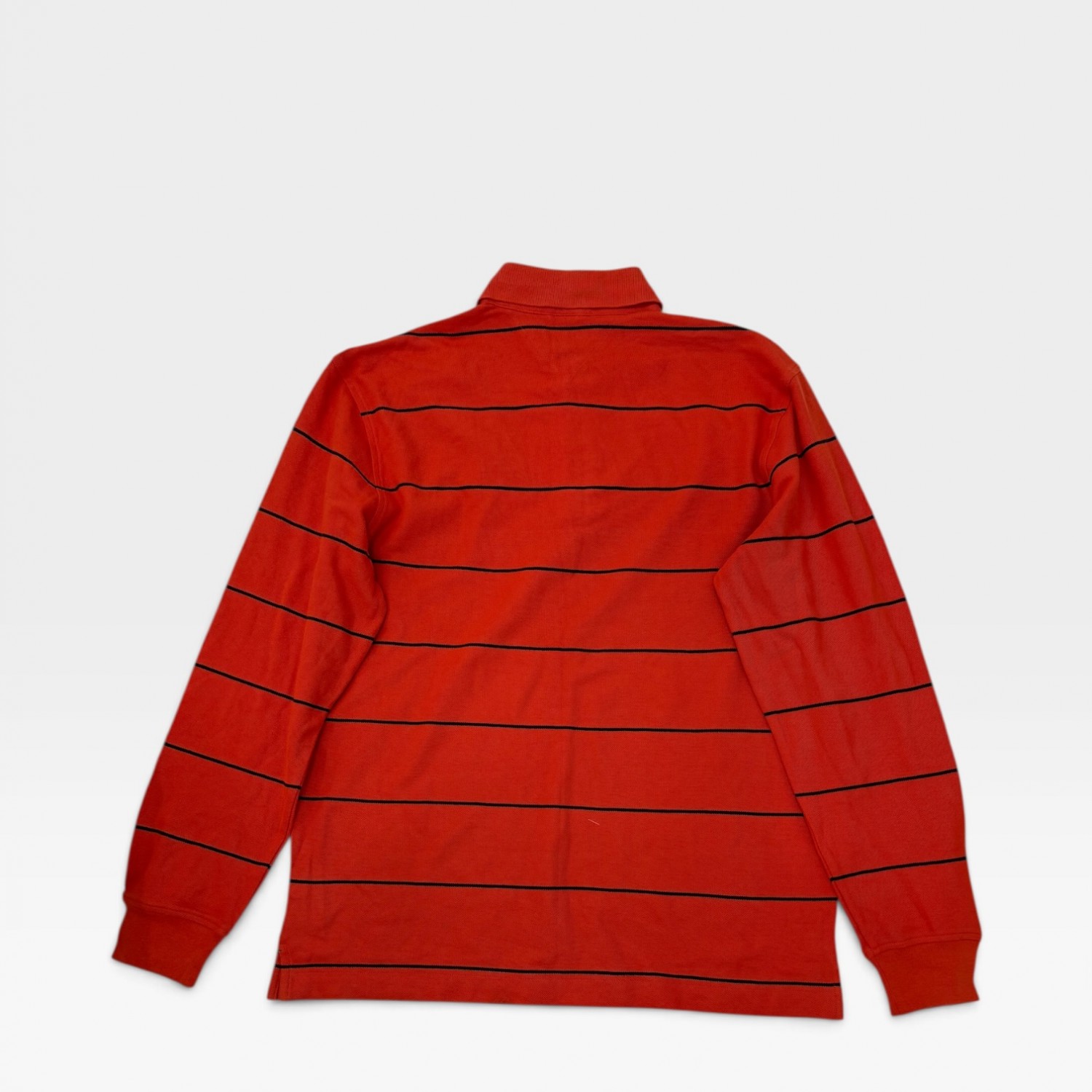 Tommy Hilfiger Classic Striped Rugby Polo Shirt Red
