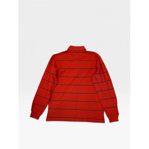 Tommy Hilfiger Classic Striped Rugby Polo Shirt Red