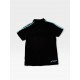Adidas ClimaLite Polo Shirt Black with Aqua Stripes