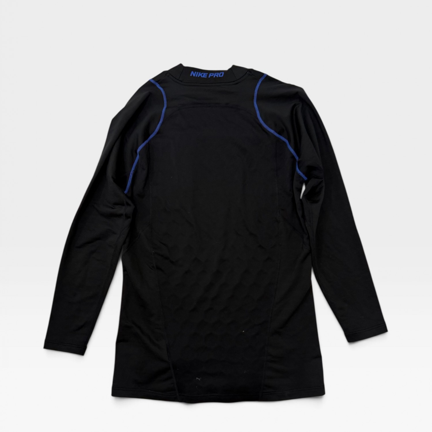 Nike Pro Long Sleeve Compression Top Black with Blue Details
