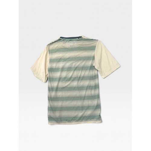 Nike Ανδρικό T-Shirt Λευκό Ριγέ με Logo