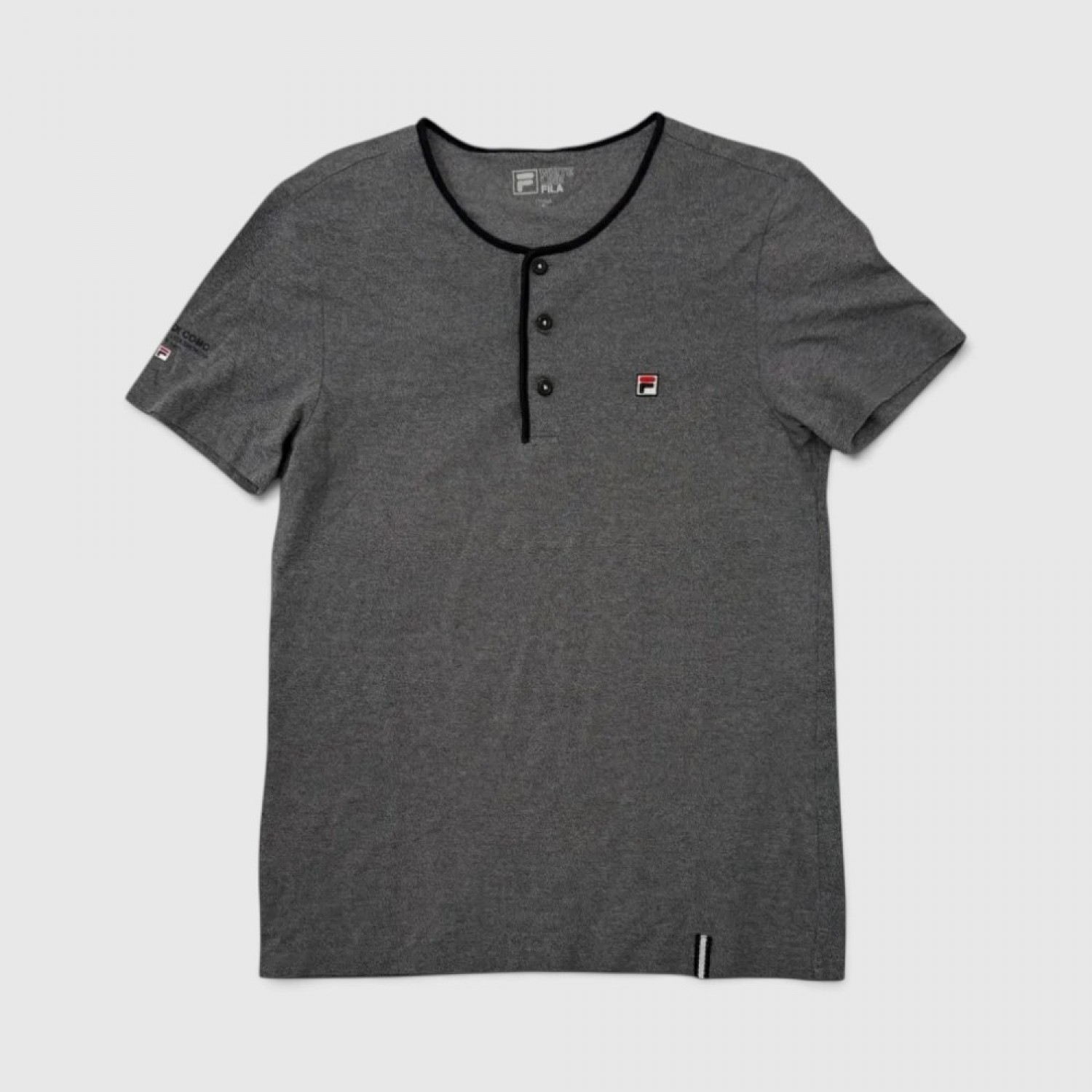 Fila Heritage Grey Henley T-Shirt / Pre-Owned