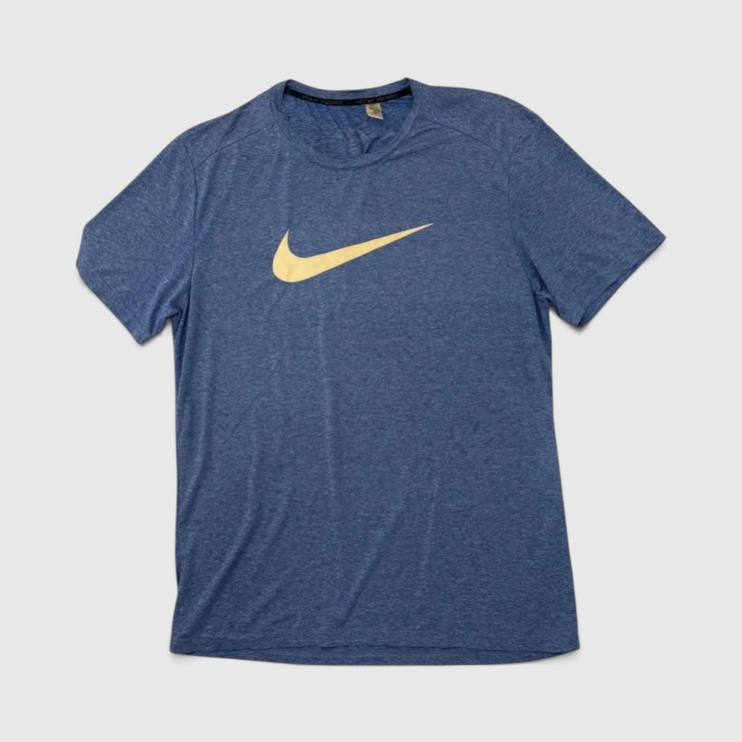 Nike Dri-FIT Running T-Shirt Blue Heather with Gold Swoosh / Pre-Owned