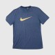 Nike Dri-FIT Running T-Shirt Blue Heather with Gold Swoosh / Pre-Owned
