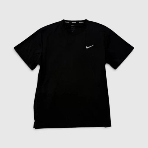 Nike Dri-FIT Running T-Shirt Black with Silver Swoosh / Pre-Owned