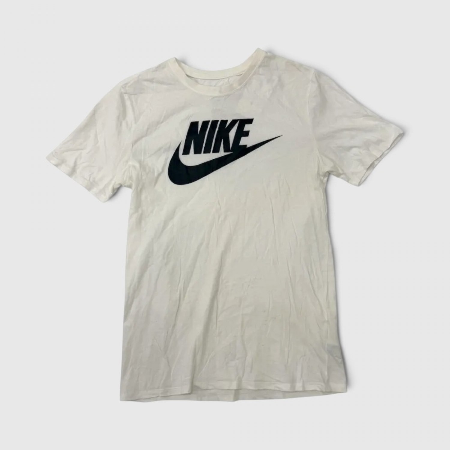 Nike Sportswear Classic Logo T-Shirt White with Black Swoosh / Pre-Owned