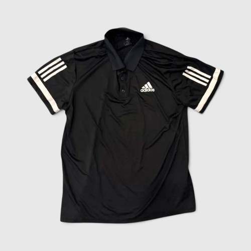 Adidas Black 3-Stripes Performance Polo Shirt / Pre-Owned