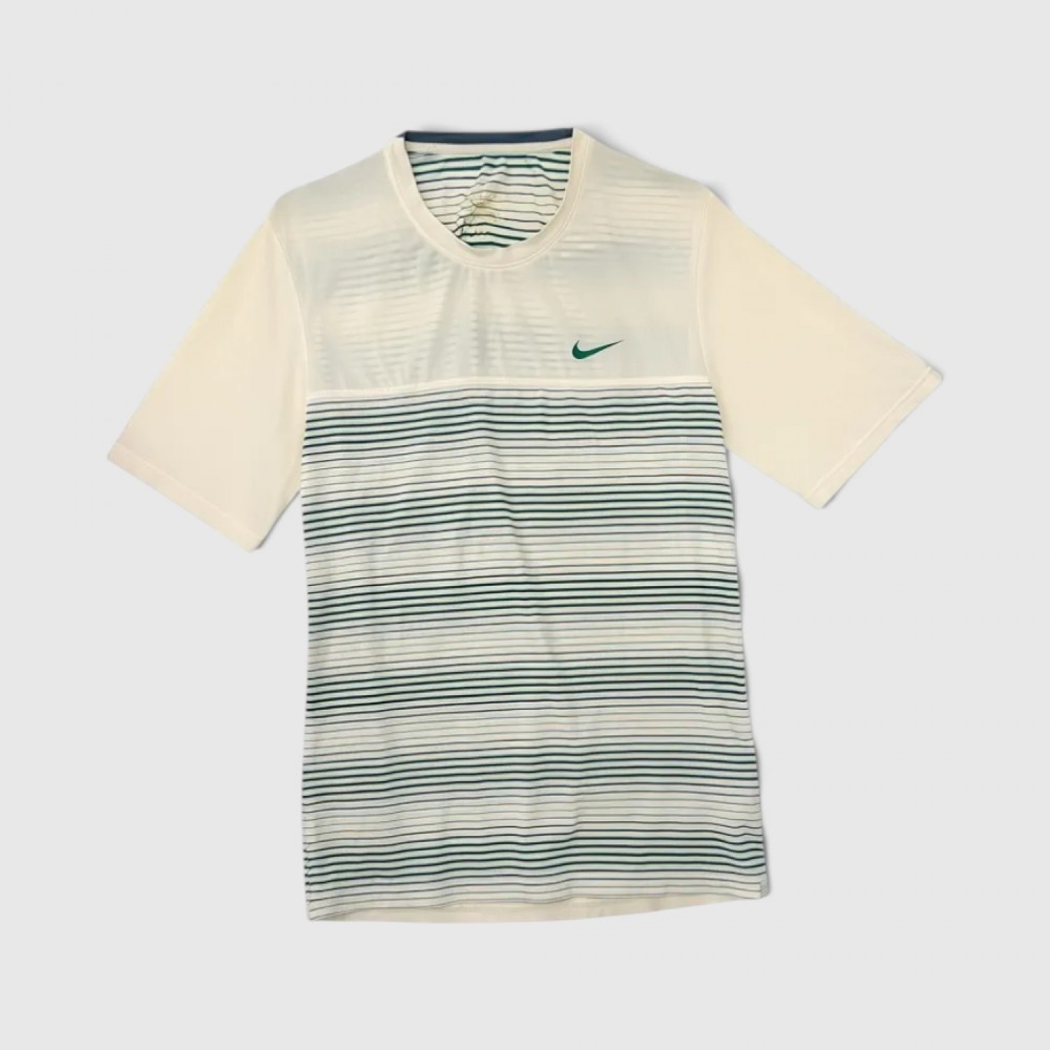 Nike Ανδρικό T-Shirt Λευκό Ριγέ με Logo / Pre-Owned