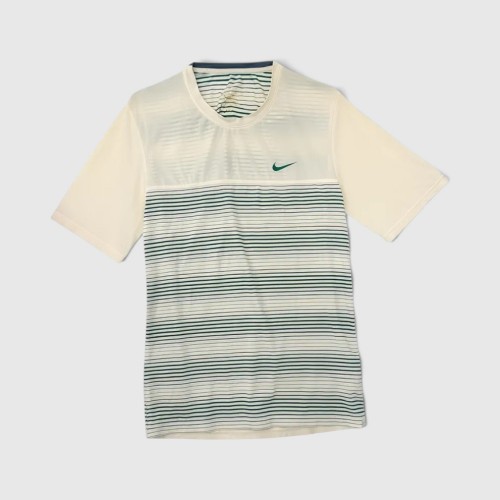 Nike Ανδρικό T-Shirt Λευκό Ριγέ με Logo / Pre-Owned